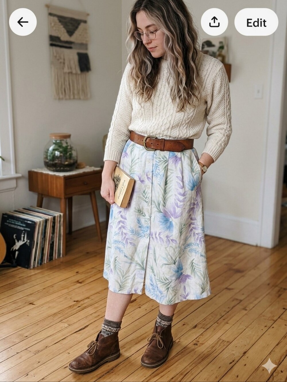 👒Vintage Alfred Dunner Floral Button-Front Skirt 👒